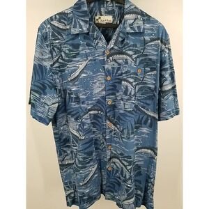 OLIVER‎ & BURKE Mens Button Up Hawaiian Short Sleeve Shirt XL
